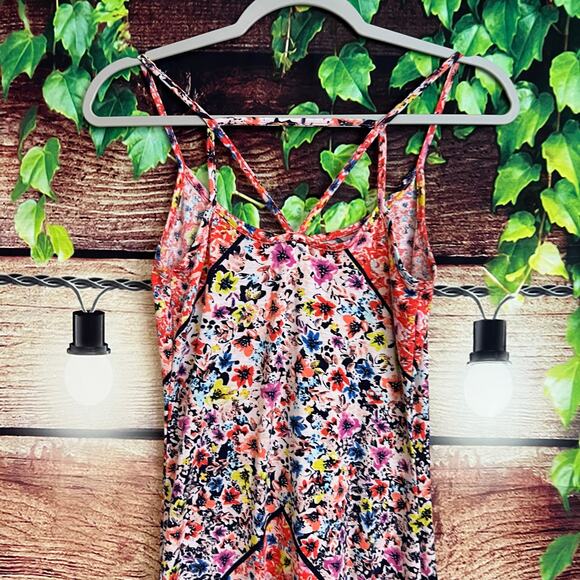 Xhilaration Floral Maxi Dress XS Sleeveless Strappy Boho Festival Sundress - Picture 5 of 7